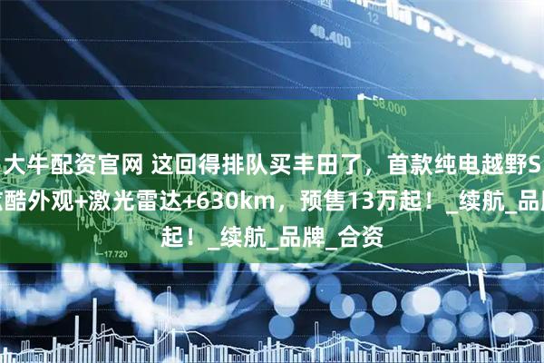 大牛配资官网 这回得排队买丰田了，首款纯电越野SUV，炫酷外观+激光雷达+630km，预售13万起！_续航_品牌_合资